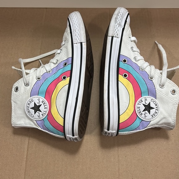 GIRLS' Converse Chuck Taylor All Star Printed Hi-Top Sneakers (Youth) sz US 2 - Picture 8 of 10